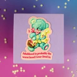 Stor sticker - Adulthood teddy