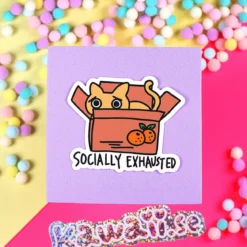 Stor Sticker - Socially exhausted
