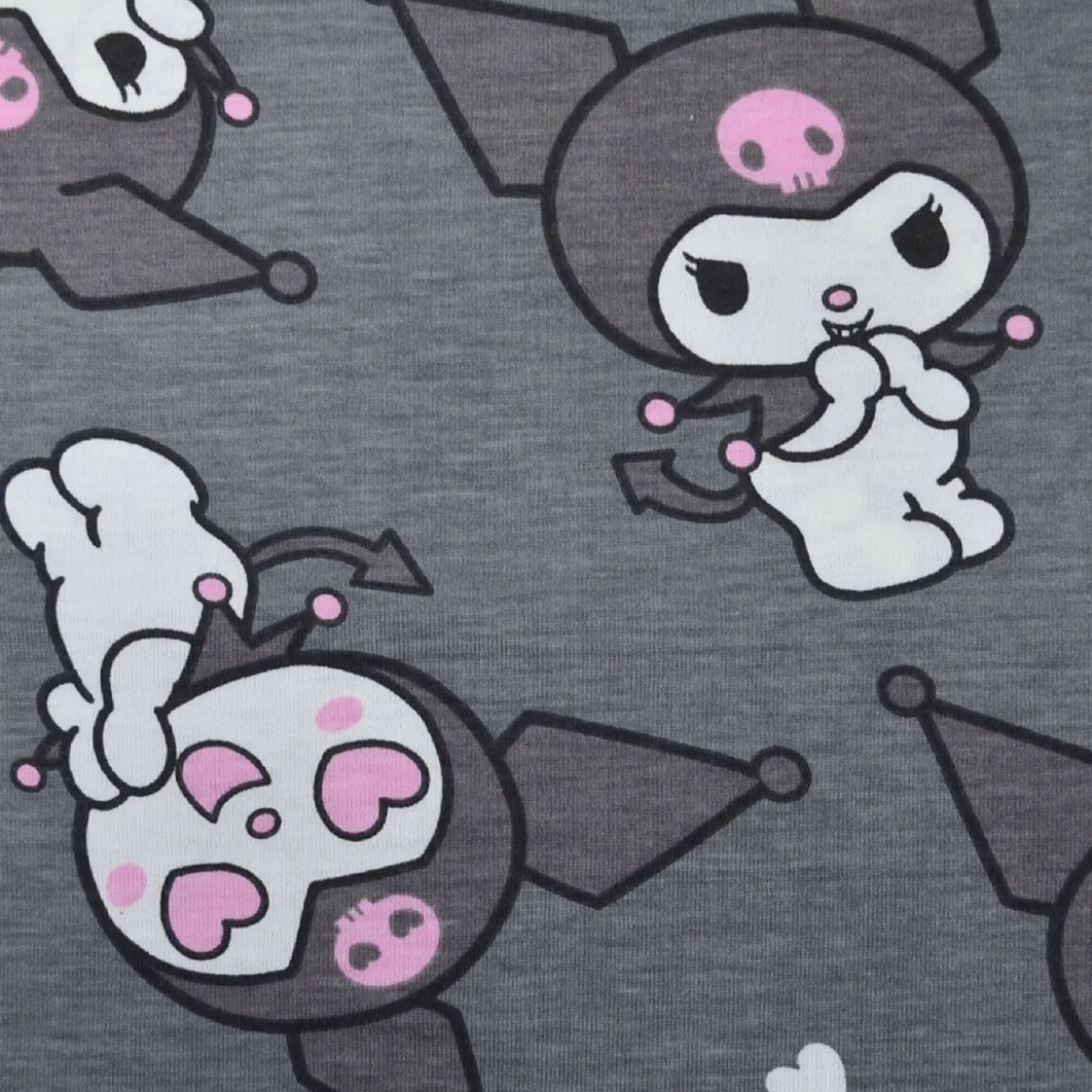 T-Shirt - Kuromi Allover Charcoal/White